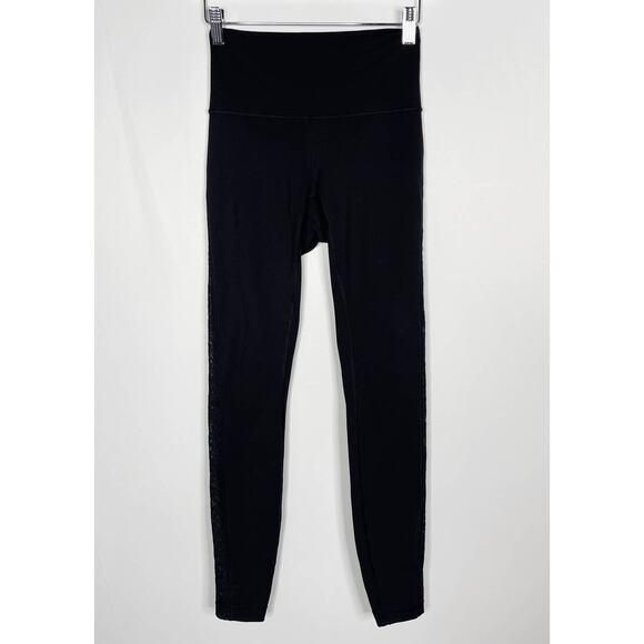 Lululemon 4 Black Wunder Under Hi Rise Tight Special Edition Embroidered 28" - Picture 1 of 10